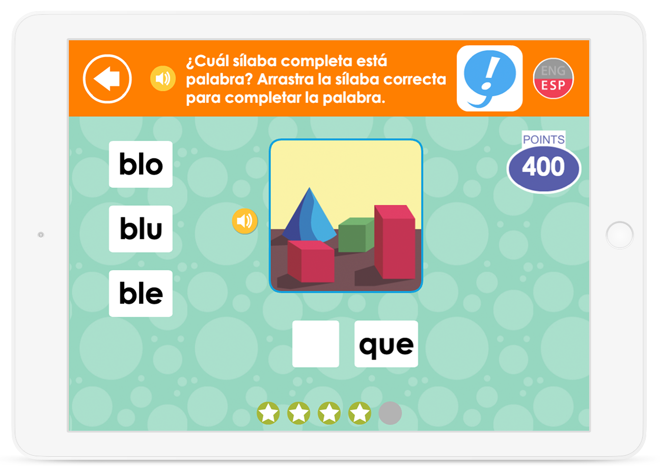 Learn Spanish decoding skills by reading and manipulating Spanish syllables.